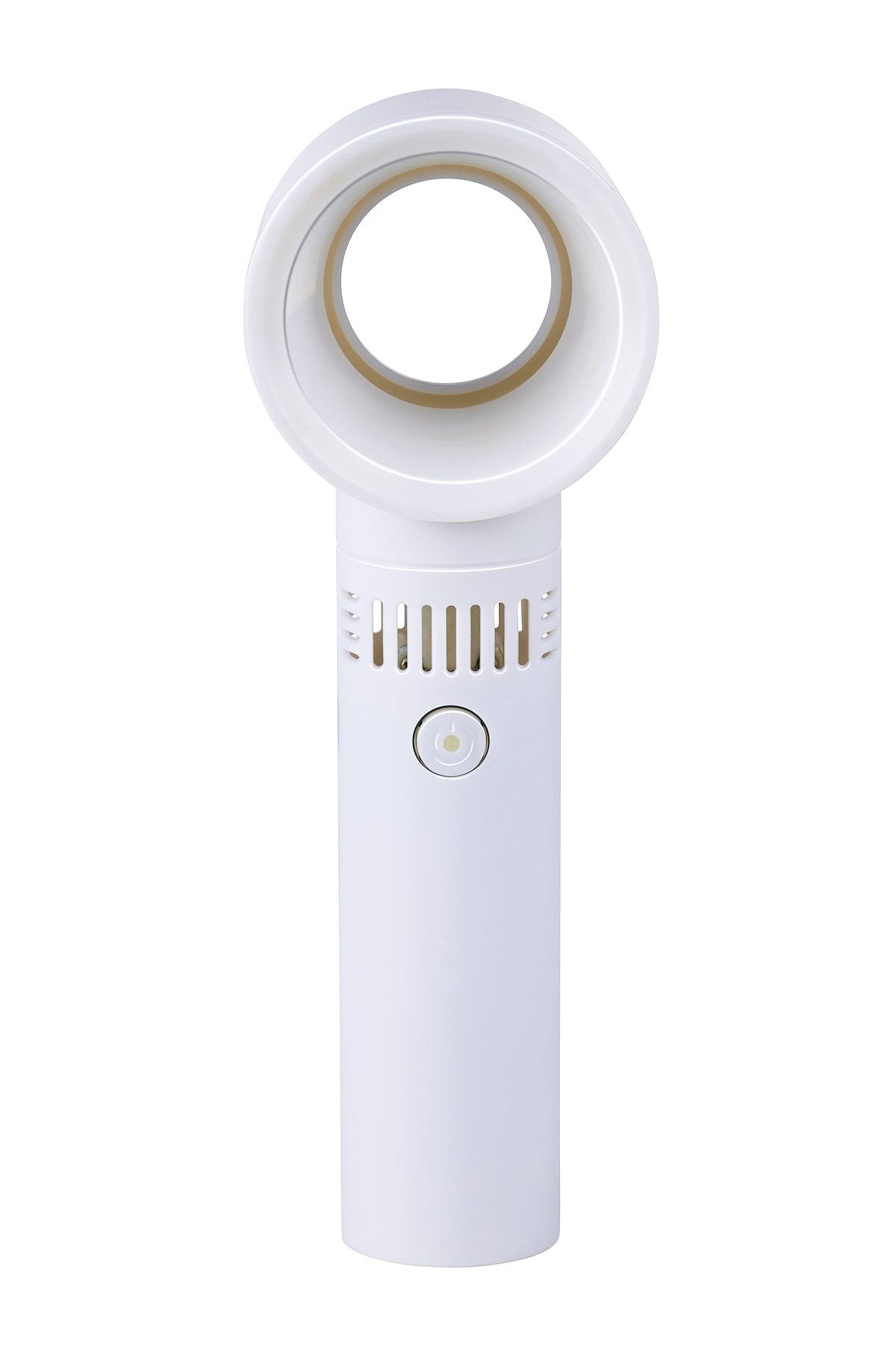 Lifetime Fan Tragbarer blattloser USB-Handventilator in Weiß – Mit drei einstellbaren Geschwindigkeitsstufen, blattlosem Design und leisem Betrieb – Für Reisen und das Büro – Weißer Kunststoff – 22 cm
