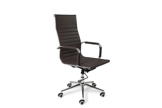 Lifa Living Bürostuhl Oxford - Armlehnen - bis 150 kg - 49-56 cm Sitzhöhe - Büffelledersitz - Metallgestell - Dunkelgrau