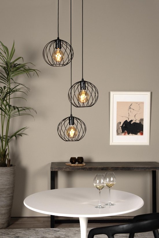 Lucide DANZA – Hängeleuchte – Ø 50 cm – 3xE27 – Schwarz