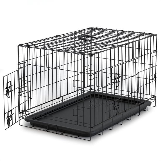 Avalo Hundebank XXS - Bank für Hunde - Faltbarer Käfig - 2 Türen - 50x30x35 CM