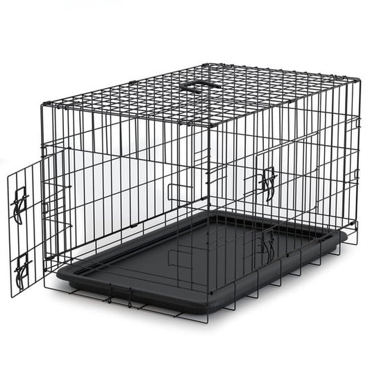 Avalo Hundebank XXS - Bank für Hunde - Faltbarer Käfig - 2 Türen - 50x30x35 CM