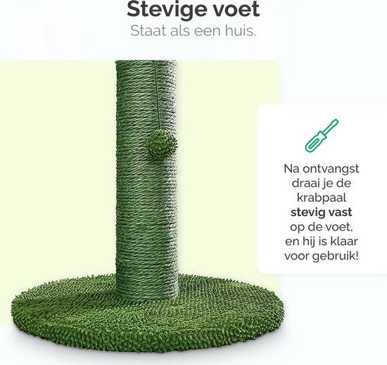 Gopets Katzenkratzbaum - Kaktus Kratzbaum Sisal - Kratzbrett modernes Design - Natürliche Kratzmöbel mit Spielzeug - 65cm