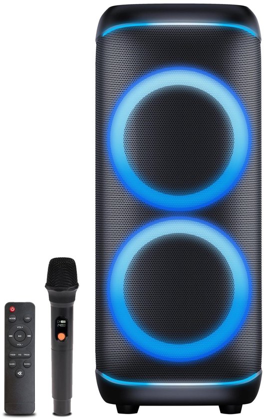 Denver Bluetooth-Lautsprecher Party Box – Disco-Lichter – Partybox – inkl. Mikrofon – Lautsprecher – BPS470