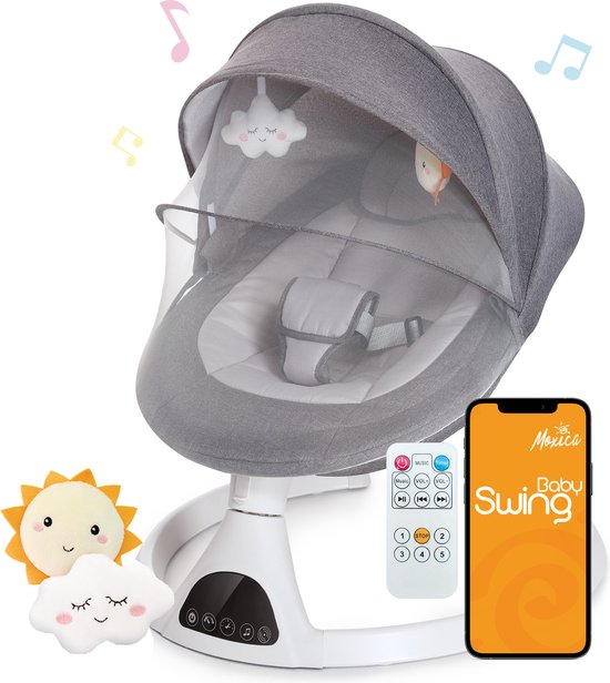 Moxica - elektrische Babyschaukel - Electrical Bouncer - hellgrau