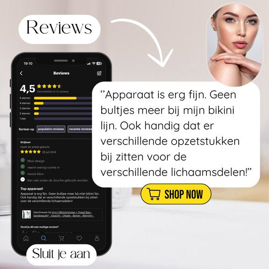 4-in-1 Bikini Trimmer + Reisetasche - Sansbeauté® - Gesicht - Achseln - Beine - Bikinizone - Augenbrauentrimmer - Gesichtshaarentfernung Damen - Intimzone - Ladyshaves Bikini - Epilierer elektrisch