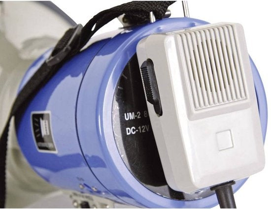 Velleman Megaphon, Schultergurt, Sirene, Sprechfunktion, Pfeifton, abnehmbares Mikrofon, 25 W, 500 m