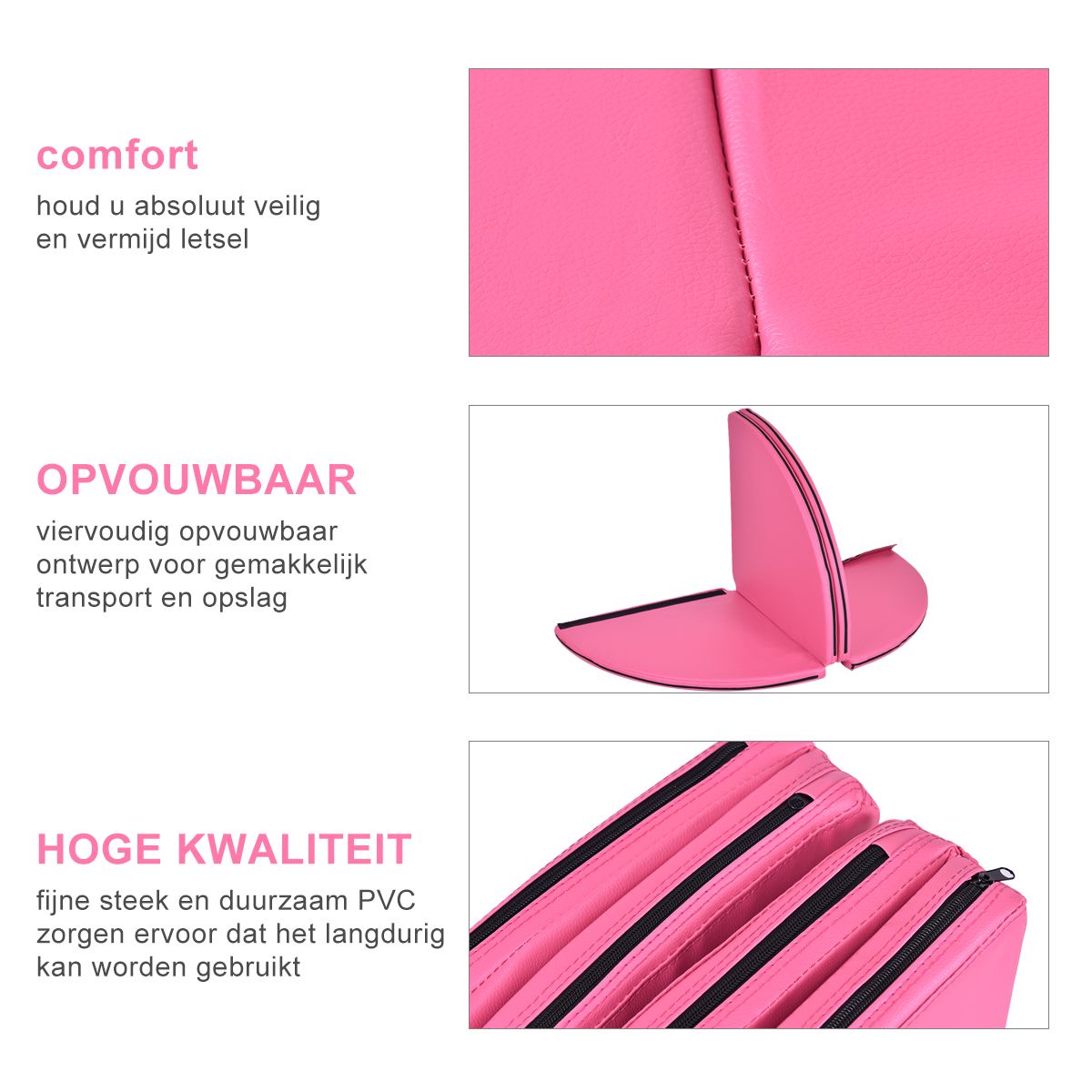 Coast Pole Dance Matte Ø150 x 5 cm Pink - Faltbare Gymnastik- & Schutzmatte mit Klettverschluss PVC