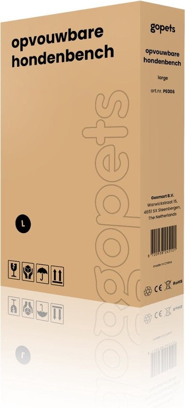 Gopets Hundebank faltbar L - Bank - Für Hunde - Inkl. Hundekissen - 2 Türen - 91 x 57 x 64 cm
