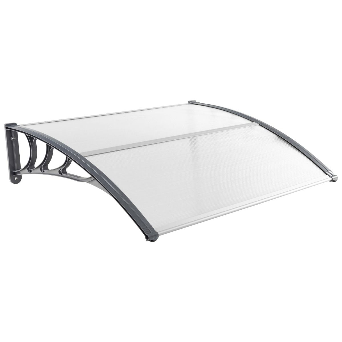 Coast Tür- und Fensterüberdachung – Witterungsbeständiges Polycarbonat – 122 x 99 cm – Grau und Silber