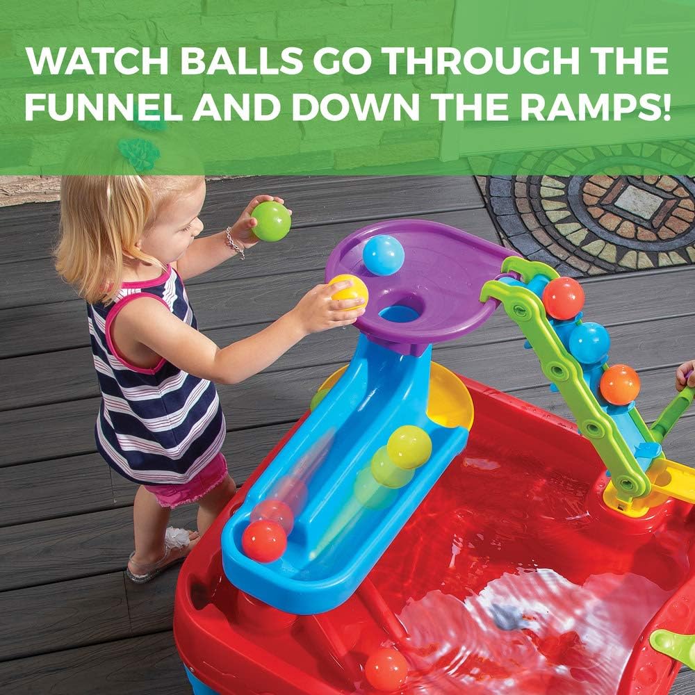 Step2 Discovery Ball Wassertisch mit Bällen – 13-teiliges Set – Wasserspielzeug für drinnen und draußen