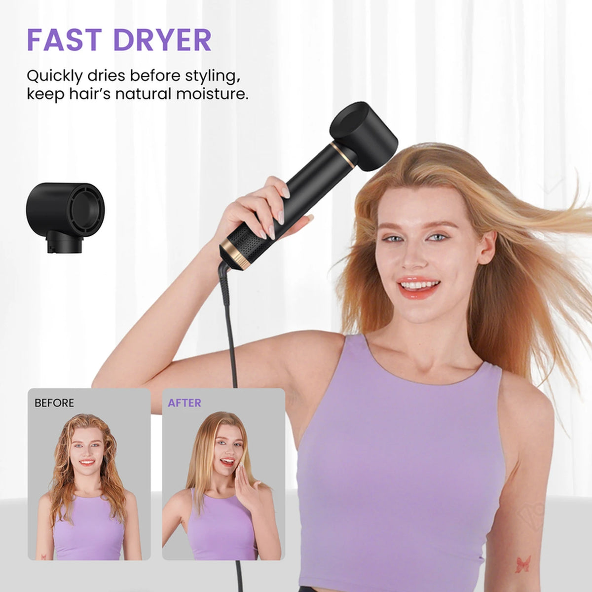 Atopskins 5-in-1-Haarstyler – Föhn, Lockenstab, Glättbürste & Wärmebürste