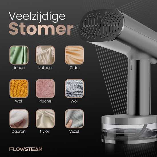 FLOWSTEAM® Luxus-Wäschedampfer - Handdampfer - Wäschedampfer - Matte Gray Edition