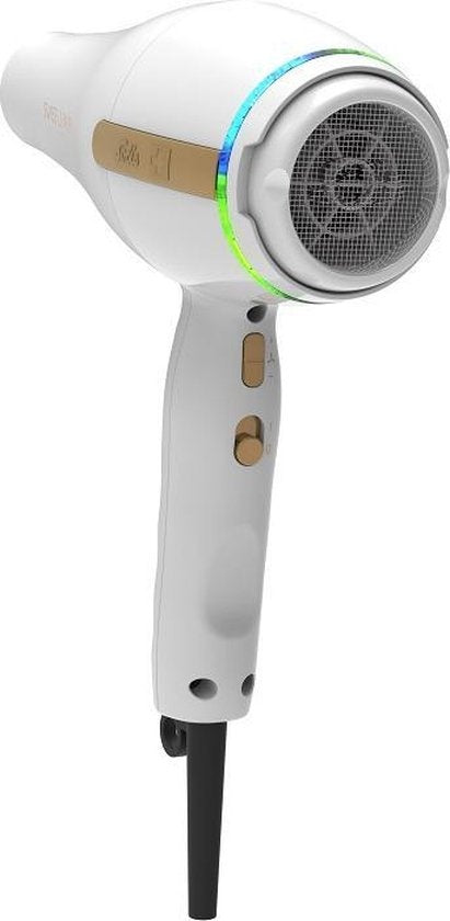 Solis Swiss Luxury Haartrockner – 2100 W – 11 Stufen – Ionenfunktion – Inkl. Stylingdüsen & Diffusor – Weiß