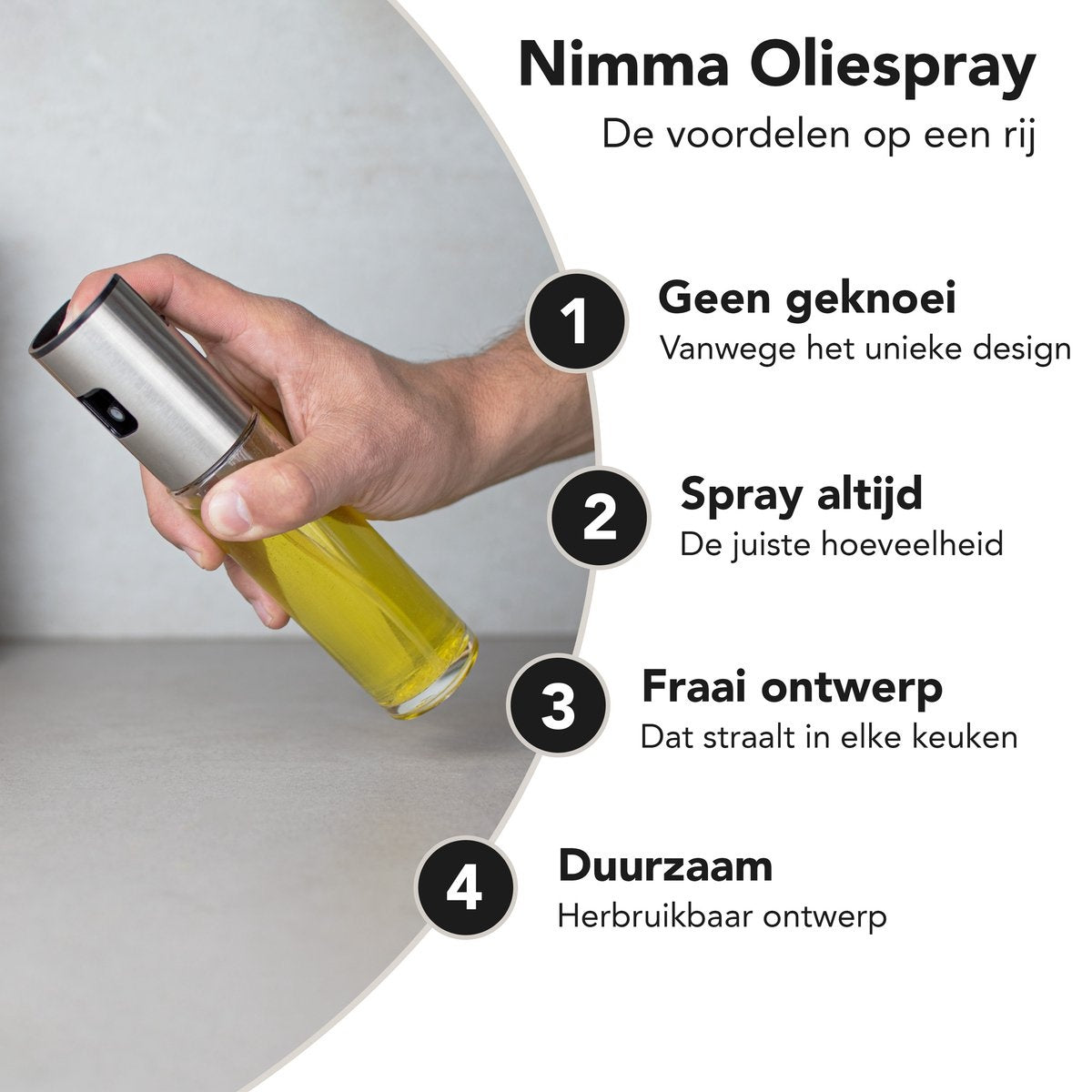 NimmaÂ® Olivenölzerstäuber 100ml - Backspray - Kochspray - Glasölflasche - Diffusorflasche - Glas
