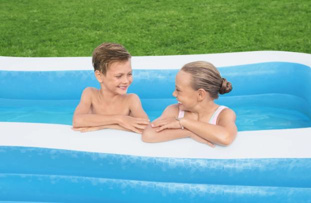 Bestway Familienpool, blau, rechteckig, 305 x 183 x 56 cm