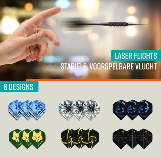 Napi Darts - 6 Darts (64-teilig) - 23, 24, 25, 26 Gramm Darts - 2 Sets Premium Messing Darts - Stahlspitze - Inklusive Dart Flights & Koffer
