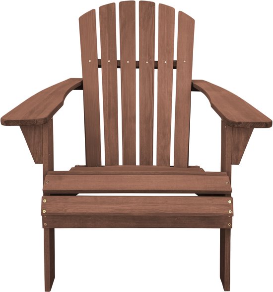 AXI Carmen Adirondack Stuhl Coffee – Loungesessel aus Holz mit Armlehnen – Hohe Rückenlehne – 90,5 x 78,4 x 93 cm