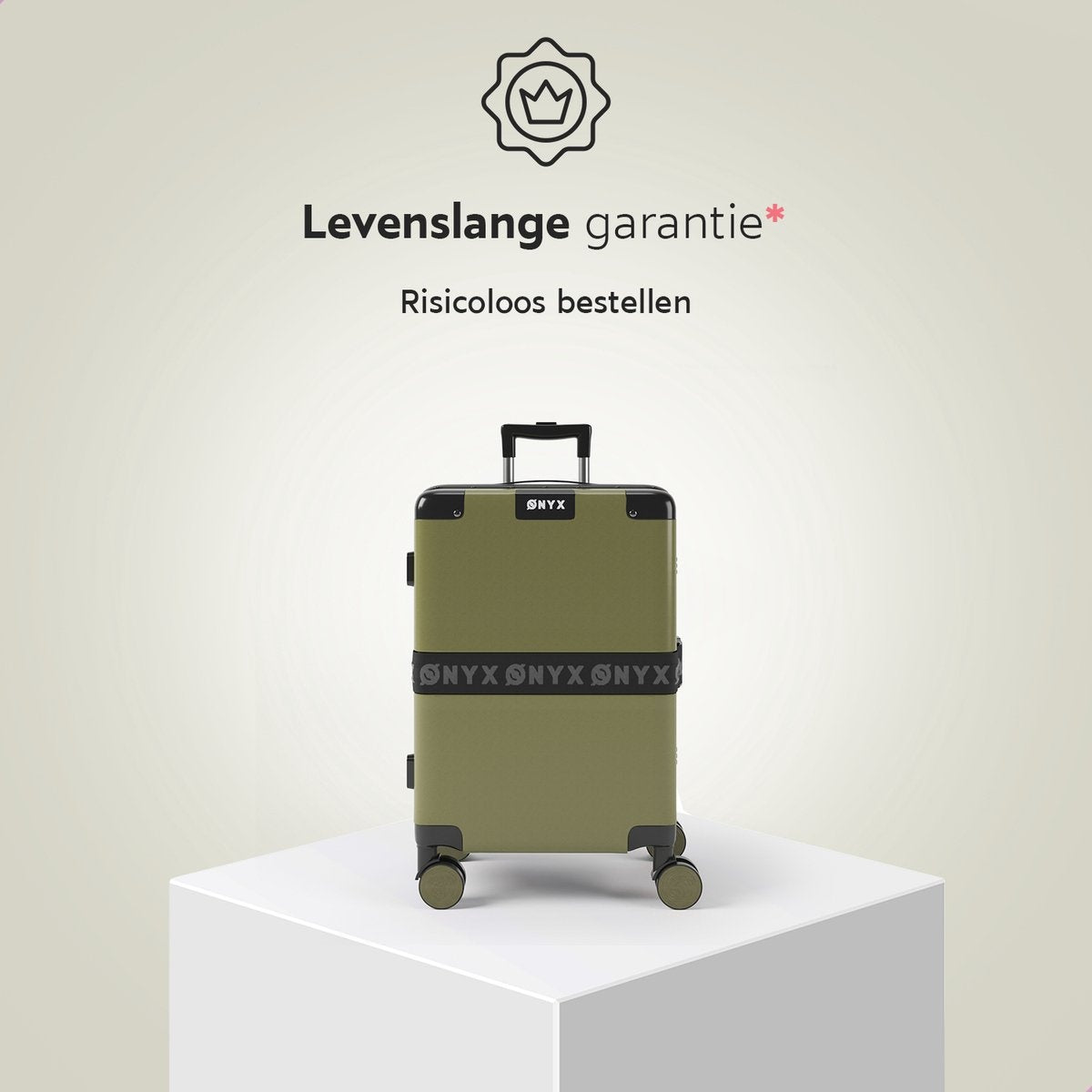 ONYX® - Handgepäckkoffer 33L - TSA-Schloss - Spinner-Rollen - Leichter Trolley - Aluminiumverschluss - Olivgrün