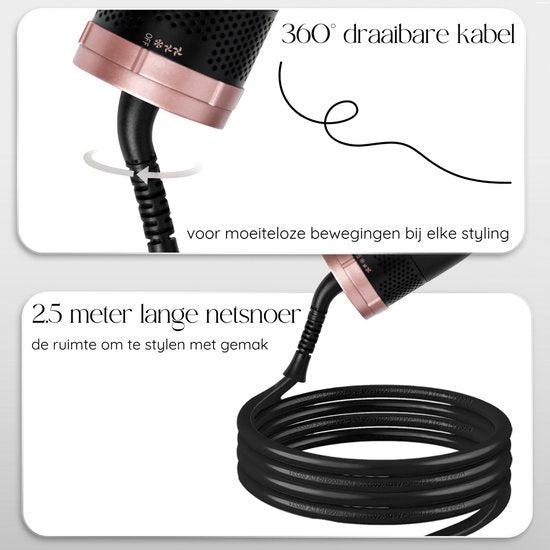 Sansbeauté® 4-in-1 Haarbürste mit Diffusor - Multistyler - Airstyler - Haarbürste - Lockenbürste - Haarbürste - Stylingbürste - Wärmebürste - Volumen und Locken
