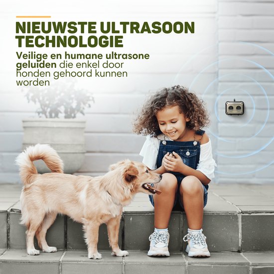Vulpes Goods® Pets Anti-Bellgerät MINI PRO - Ultraschall - Wiederaufladbar & automatischer Betrieb - Für alle Hunde - Wasserdicht - 2 leistungsstarke Lautsprecher - Kein Schock - Innen & Außen