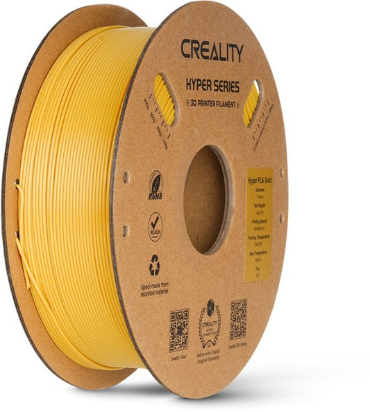 Creality Hyper PLA 3D-Drucker-Filament 1,75 mm – Universal – 1 kg – Schnelles Drucken mit bis zu 600 mm/s – Verwicklungsfrei gewickelt – Gold