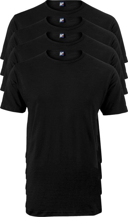 ALAN RED T-shirts Derby extra lang (4er-Pack) - O-Ausschnitt - schwarz - Größe: M