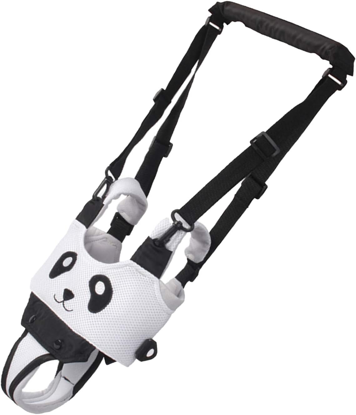 Yolispa Baby Lauflernhilfe Lauf- und Steppgeschirr für Kleinkinder - Verstellbar - Schwarz/Weißer Panda - 250 g - Verstellbare Größe (Brustumfang ca. 50-75 cm)