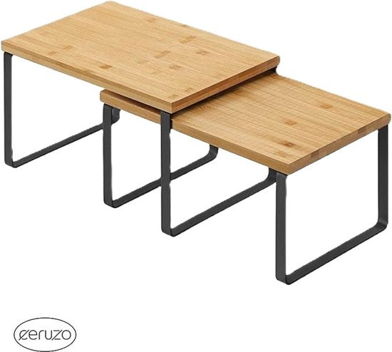 Küchenregale - Arbeitsplattenorganisator - 2er Set Schreibtisch Küchenregal Gewürzregal Badezimmerorganisator -Schwarz