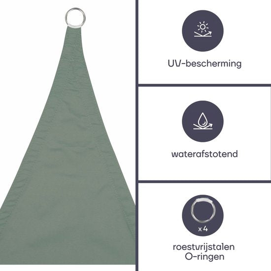 Perel Schattentuch, wasserabweisend, 4 x 3 m, 160 g/m², Polyester, rechteckig, grüngrau