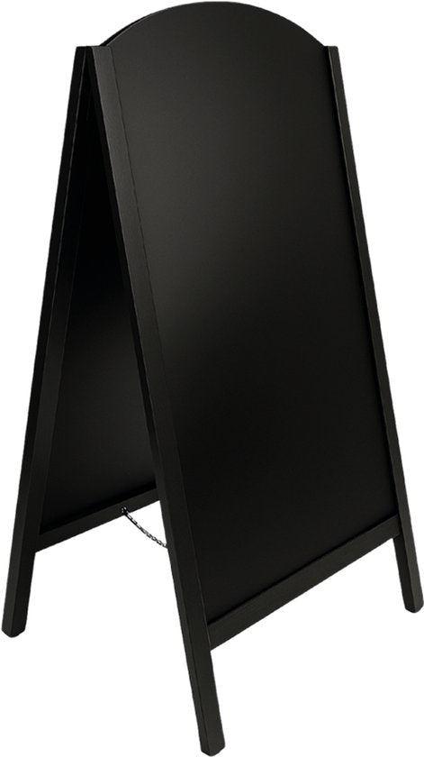 BRASQ Kreidetafel „Elegance“ Schwarz – 70 x 130 cm – Kreidetafel – Werbetafel – Straßentafel – beidseitig beschreibbar – für den Innen- und Außenbereich – Gastronomie