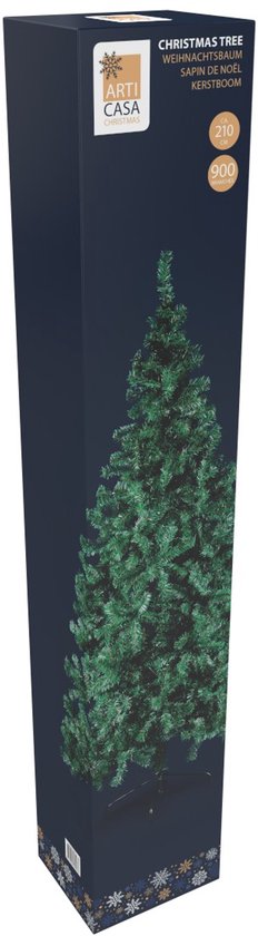 Arti Casa Kunst-Weihnachtsbaum 210 cm – Fichte für Weihnachten mit Weihnachtsbaumständer – Weihnachtsbaum aus Kunststoff – Weihnachtsdekoration für den Innenbereich – Grün