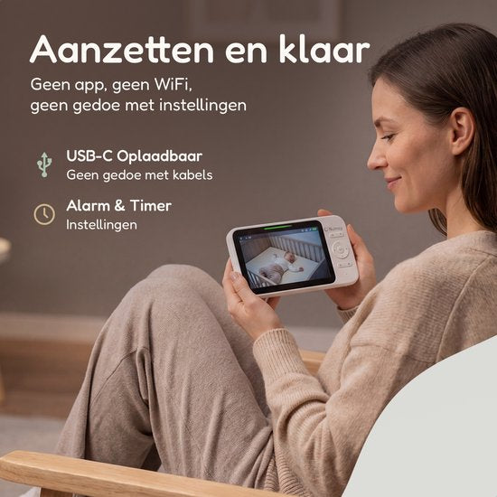 Numsy One Babyphone mit Kamera - 2.8 Bildschirm - Nachtsicht - VOX/ECO - Talk-back Funktion