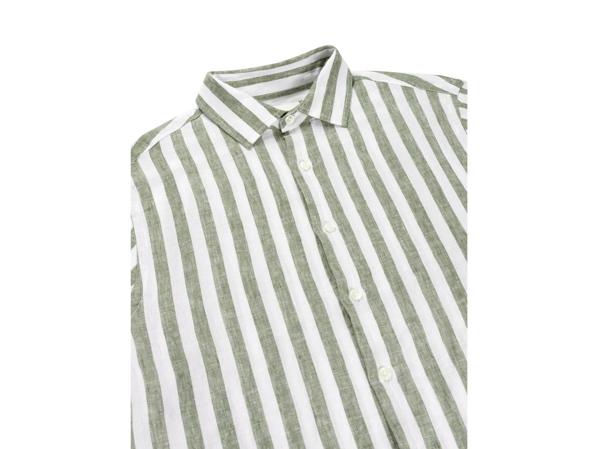 Van Harper Leinenhemd – Regular Fit – Größe XL – Leaf Green Stripe