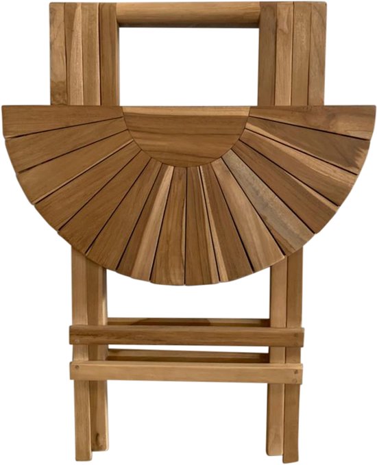 AXI Gia Teak-Gartentisch, rund – 60 x 60 x 75 cm – zusammenklappbar – runder Klapptisch – Gartentisch aus Holz – braun – für 2 Personen – für Garten, Terrasse und Balkon
