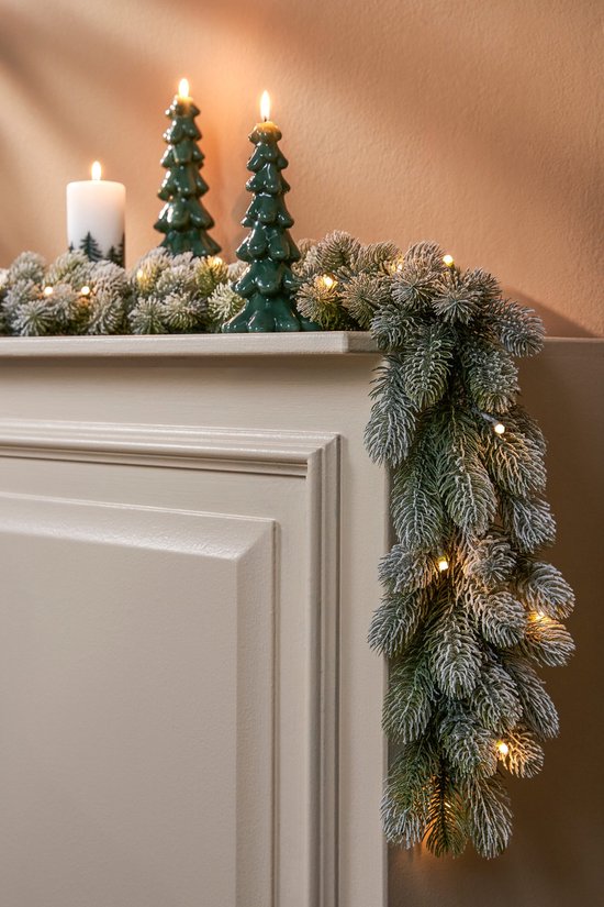 Black Box Trees Nigata Girlande mit warmweißen LED-Lichtern - L270 cm - Grün gefrostet