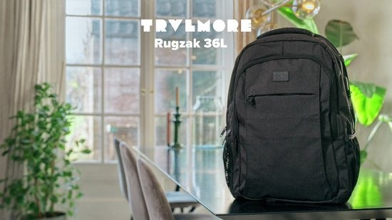 TRVLMORE Rucksack - 36L - 17.3 Zoll - Laptop-Rucksack - Schultasche - Unisex - Spritzwassergeschützt Grau