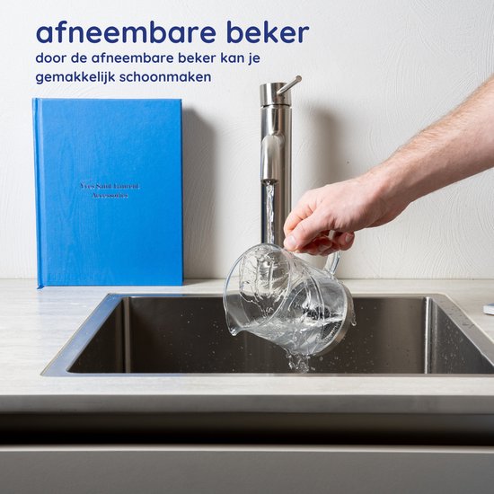 Safecourt Kitchen Glas-Milchaufschäumer - Elektrischer Milchaufschäumer - Antihaftbeschichtung - 600 Watt - Schwarz
