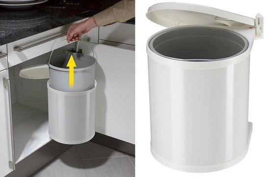 Hailo Compact-Box M Mülleimer - 15 l - Einbauabfallbehälter - Edelstahl