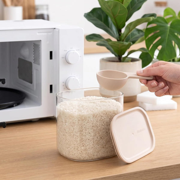Brabantia Vorratsbehälter mit Messlöffel – 1,3 Liter – 12,3 x 15,4 x 10,6 cm