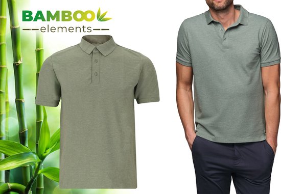 Bamboo Elements - Polo Shirt Herren - Grün M - Polo Herren - Kurzarm - Pique Stoff - T Shirt Herren - Bamboo