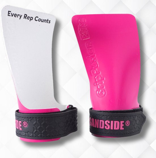 Sandside Grips Elite 2.0 - Sticky Hand Grips - Keine Kreide - Fitness Handschuhe - Fingerlose Griffe - Hot Pink S/M