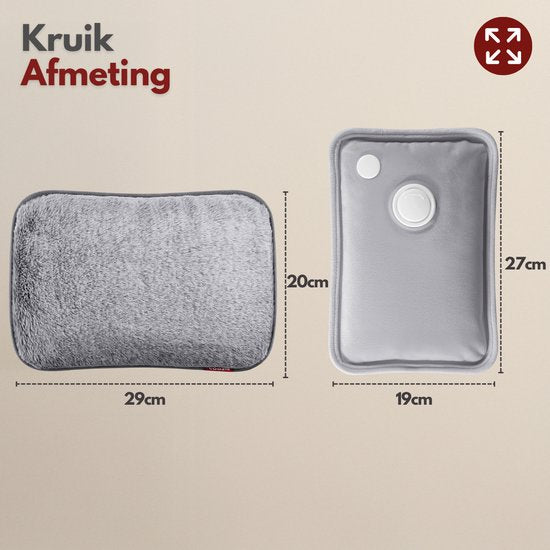 Coozie Elektrische Kanne - 1L - mit ThermoSoft-Hülle aus flauschigem Stoff - Wärmende weiche Heißwasserkanne - Heißwasserkanne - Grau