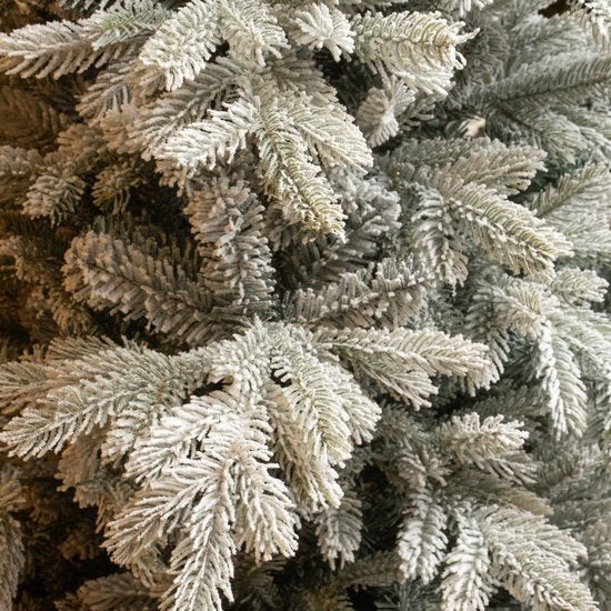 Black Box Trees Grimshaw Baum – Weihnachtsbaum mit Frost- und Schneeeffekt – Weihnachtsdekoration für den Innenbereich – Kunstbaum mit Scharnierkonstruktion – H 215 x Ø 152 cm – Grün