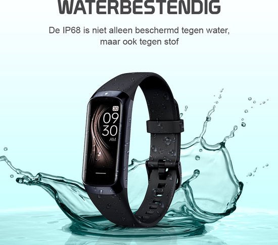 Otiume Activity Tracker HR mit Schrittzähler und Herzfrequenzmesser - Sportuhr - Smartwatch - Schwarz für Frauen, Männer und Kinder - Fitness Tracker - Blutdruckmessgerät