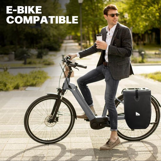 NOHRD 2-in-1 Gepäckträgertasche Single Schwarz - Gepäckträger Wasserdicht - Gepäckträger Umhängetasche - Gepäckträgertasche mit Laptopfach - Fahrrad Single - Gepäckträgertaschen Elektrofahrräder