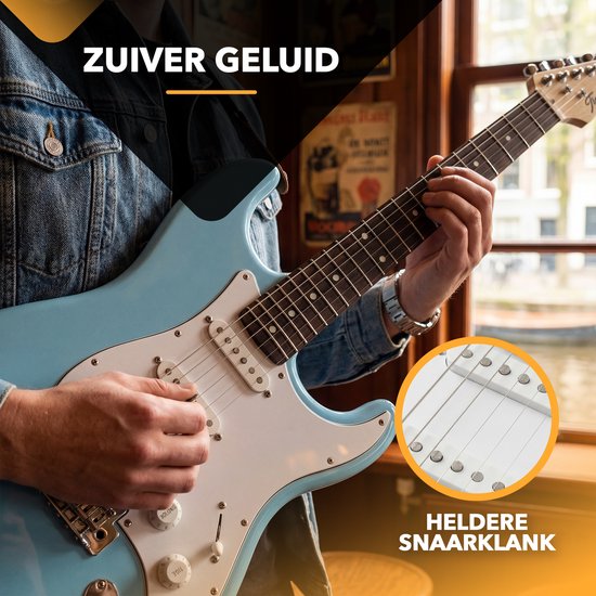 Finesse E-Gitarre mit Verstärker – inklusive Videokurs – Gitarre – Erwachsene – Kinder – Blau