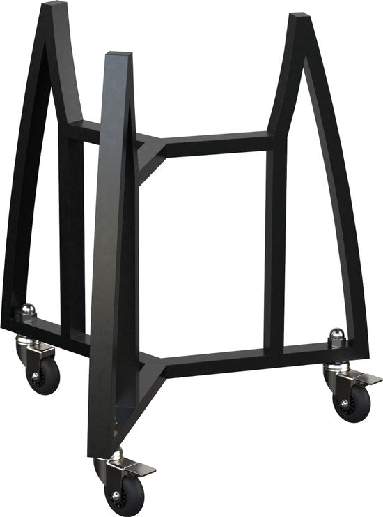 KitchenBrothers Kamado BBQ Sockel - Für 41⌀ cm - Geeignet für 16-Zoll KitchenBrothers Kamado - 102 cm Höhe - Mit Rädern und Bremse - Schwarz