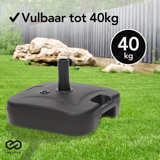 Infinity Goods Sonnenschirmhalterung - befüllbar - 40KG - kompakt und stabil - Sonnenschirmhalterung - Kunststoff - Anthrazit