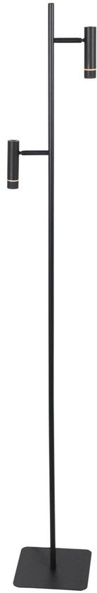 Stehlampe Volari 4711ZW, schwarze Design-Leselampe mit 2 Leuchten von Steinhauer, mit „Dimm to Warm“-LED, Höhe 157 cm, Sockel 21 x 21 cm, dreh- und neigbar, ideal für den Innenbereich