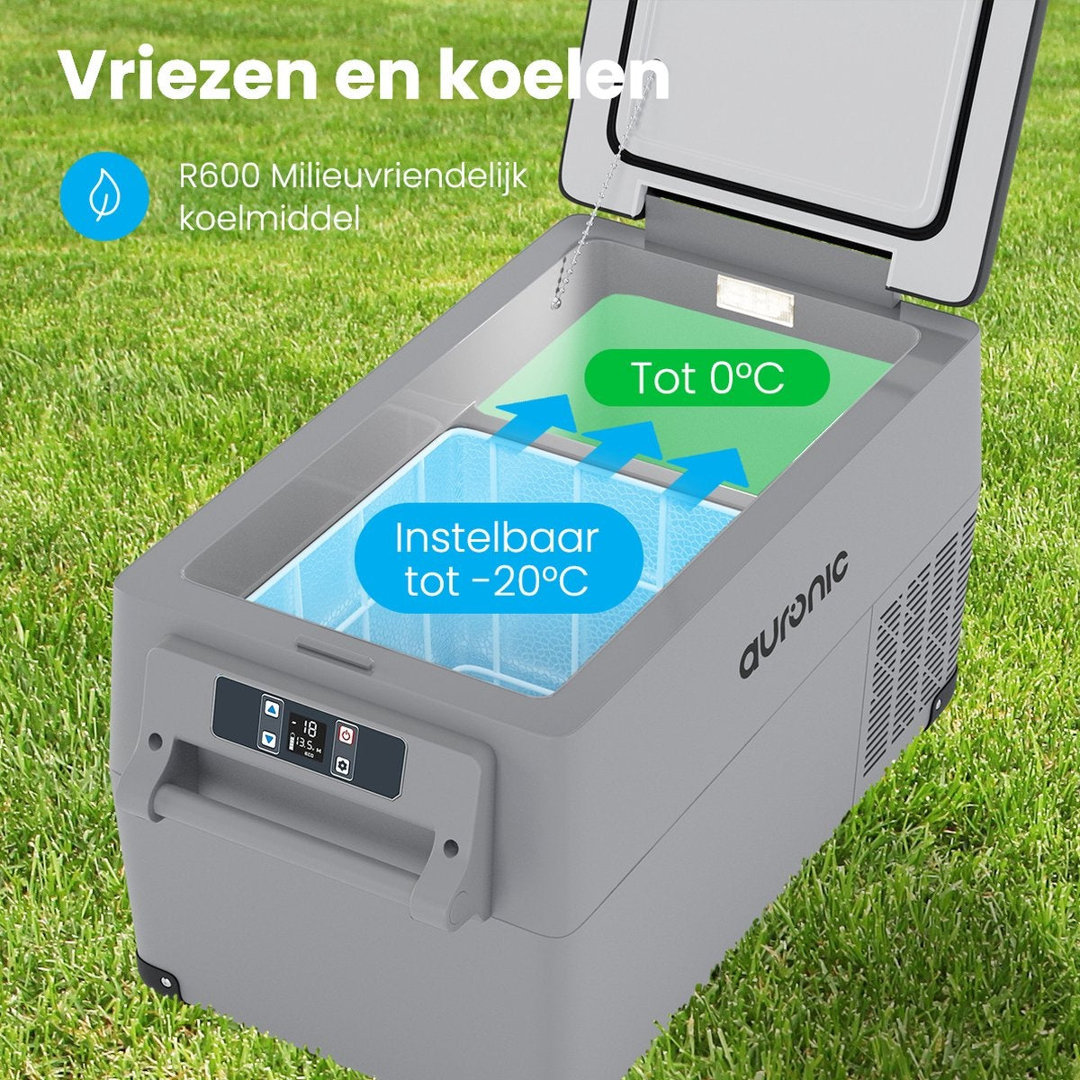 Auronic Electric Compressor Coolbox - Kühlbox - 30,4L - 12V und 240V - Grau